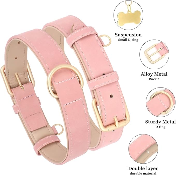 Didog Soft Padded Leather Dog Collar