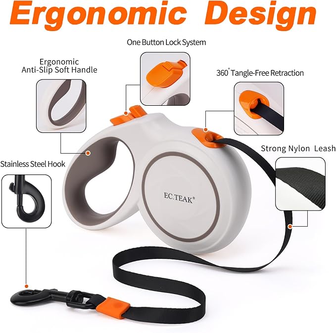 Retractable Dog Leash 26 FT/ 16 FT 110 lbs/ 55 lbs, 16 FT （≤110 lbs）)