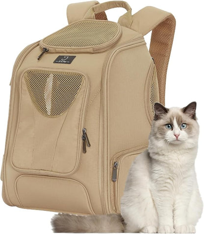 A4Pet Cat Backpack Carrier, Large Pet Carrier Backpack with Two-Sided Window & Bottom Support for Cats, Small Dogs Up to 18 Lbs for Travel, Hiking & Outdoor Use