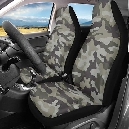 Green Camo Print Car Seat Cover Front Seats for Men