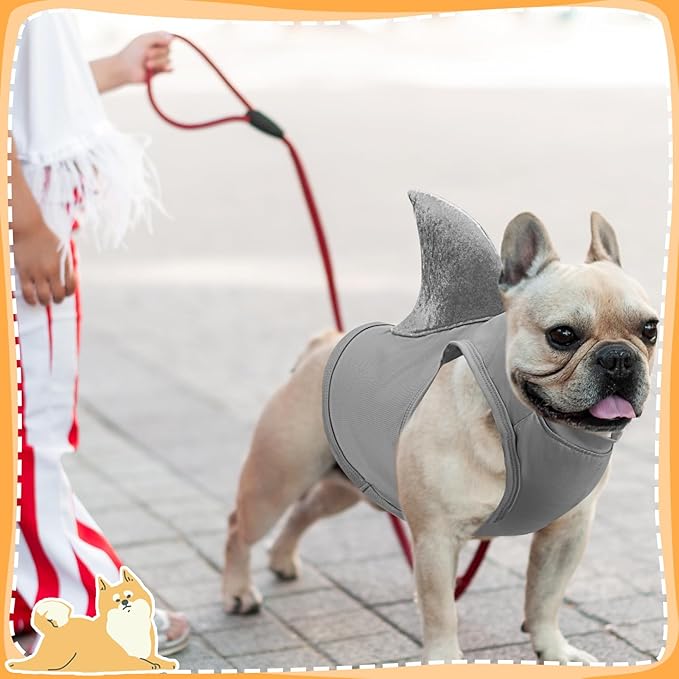 2 Pcs Halloween Dog Shark Costumes Fish Fin