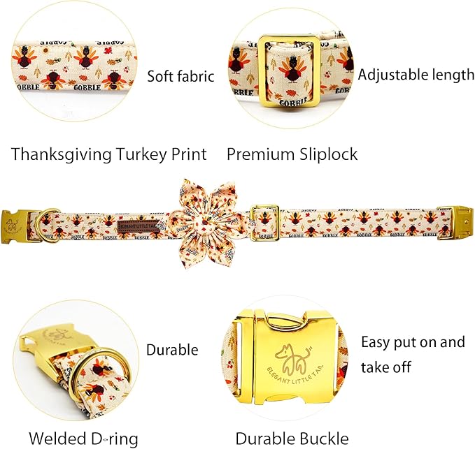 Elegant little tail Dog Collar with Flower