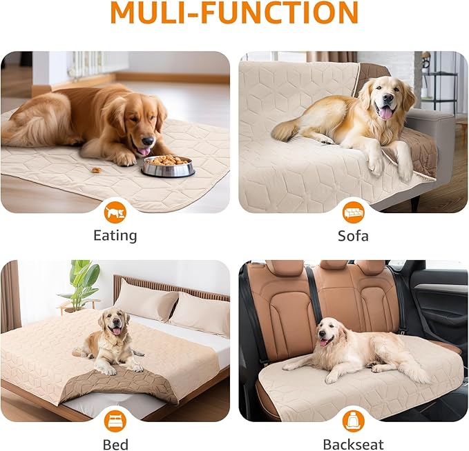 LOOBANI 2 Pack Dog Bed Blanket Waterproof Couch