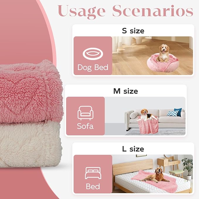 MACEVIA Fluffy Fleece Dog Blankets (29x40 Inch,