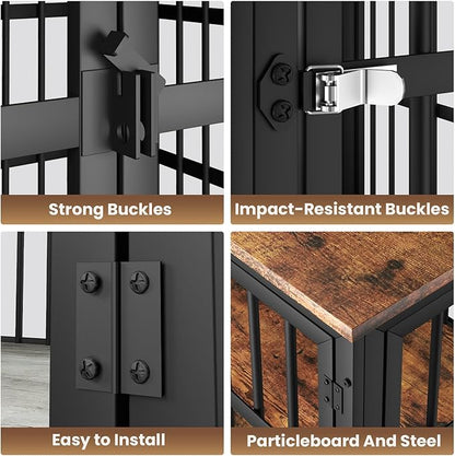 Rovibek Dog Crates for Large Dogs Medium Dogs 39" Dog 4 Wheels, 2 Doors