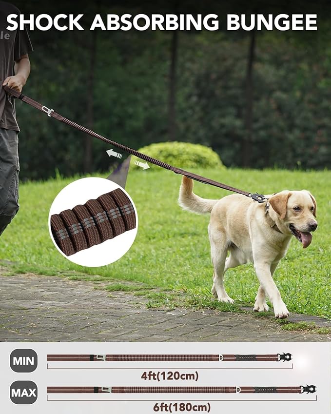 Joytale Tactical Dog Leash Heavy Duty 4-6FT Shock 2 Padded