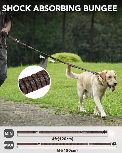 Joytale Tactical Dog Leash Heavy Duty 4-6FT Shock 2 Padded