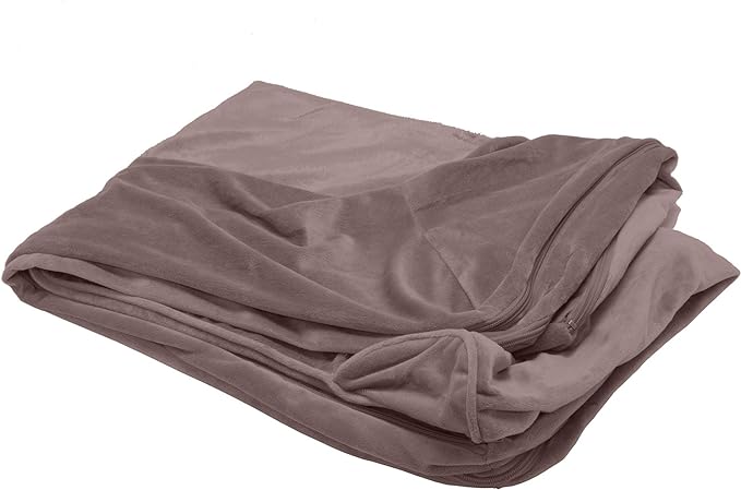 Furhaven Replacement Dog Bed Cover Faux Fur & Velvet Sofa-Style, Machine Washable - Driftwood Brown, Jumbo (X-Large)