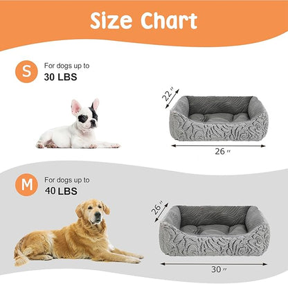 2 in 1 Dog Bed Washable Pet Cooling Beds for Large Medium Small Dogs Cats Orthopedic Reversible Washable Sofa Rectangle Durable Puppy Cuddler Soft Calming Sleeping Bed