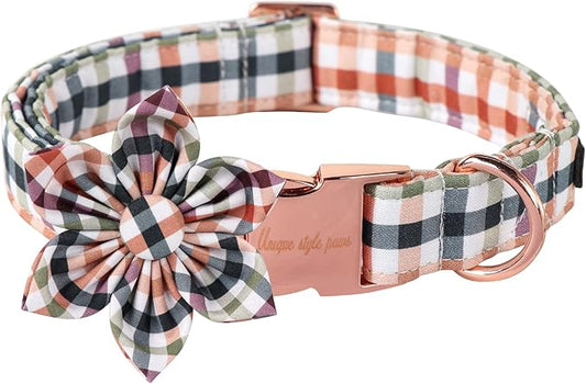 Unique Style Paws Cotton Dog Collar with Bow