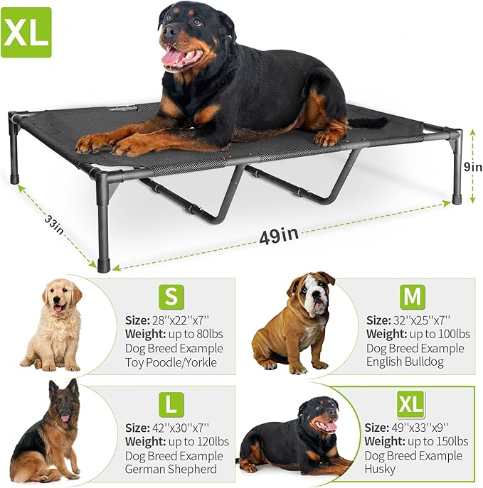 Bestio Elevated Dog Bed 49x33x9 Inch