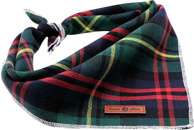 Lionet Paws Christmas Dog Bandana Washable Cotton Handkerchief