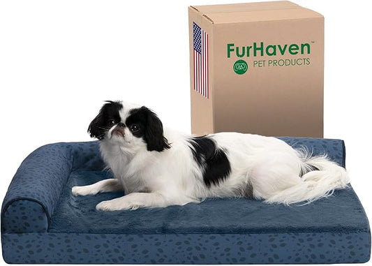 Furhaven Orthopedic Dog Bed for Medium/Small Dogs w/ Removable Bolsters & Washable Cover 35 lbs
