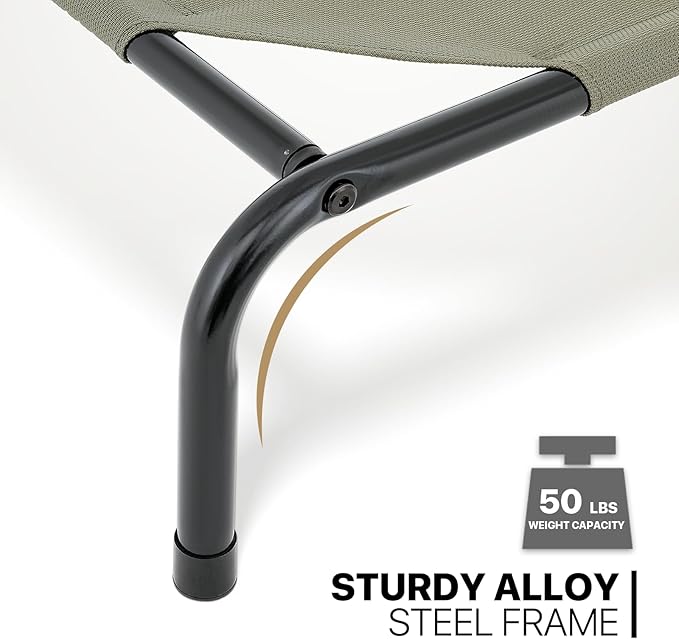 MoNiBloom Elevated Dog Bed Cooling Raised Ped Bed Portable Dog Cot for Camping or Beach 35 Inches