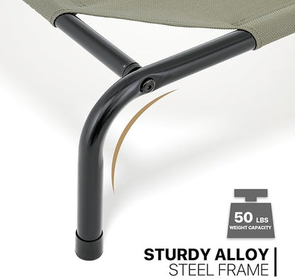 MoNiBloom Elevated Dog Bed Cooling Raised Ped Bed Portable Dog Cot for Camping or Beach 35 Inches