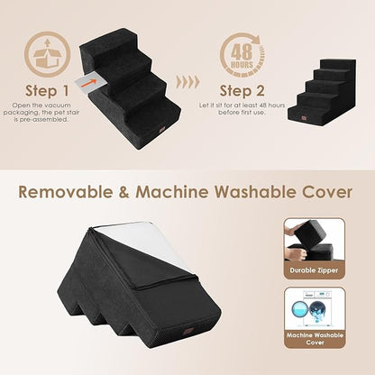 EHEYCIGA Dog Stairs for High Bed 22.5”H 5-Step Dog