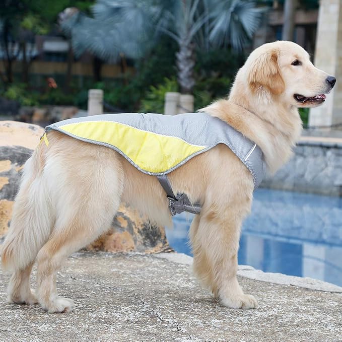 Dog Cooling Vest Harness Outdoor Puppy Cooler Jacket Reflective Safety Sun-proof Pet Hunting Coat 26.8"-32.3"))