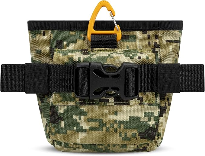 OllyDog Goodie Treat Bag, Dog Treat Pouch, Waist Belt Clip for Hands-Free Training, Magnetic Closure, Dog Training and Behavior Aids, Three Ways to Wear (Woodland Camo)