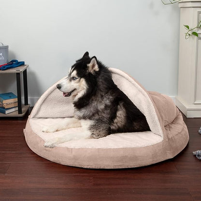 Furhaven 44" Round Memory Foam Dog Bed for Large Dogs w/ Removable Washable Cover 80 lbs 44-inch