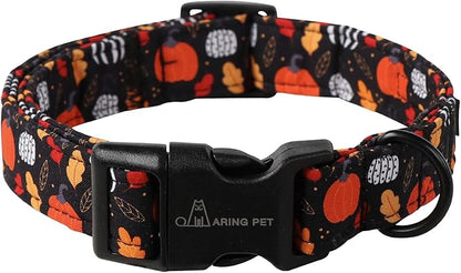 ARING PET Halloween Dog Collar-Cotton Black Pumpkin Dog Collar