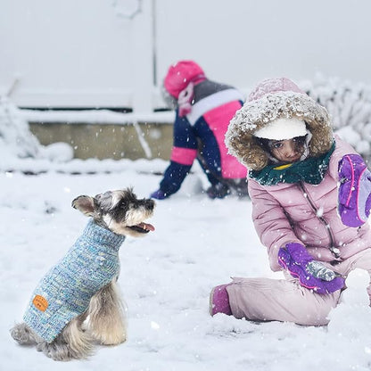 BEAUTYZOO Small Dog Sweater -Turtleneck Pullover Classic Cable Knit Fuzzy Winter Coat Dog Cold Weather Clothes for Small Medium Dogs Puppy Girl Boys(Gradient Cyan, XS)