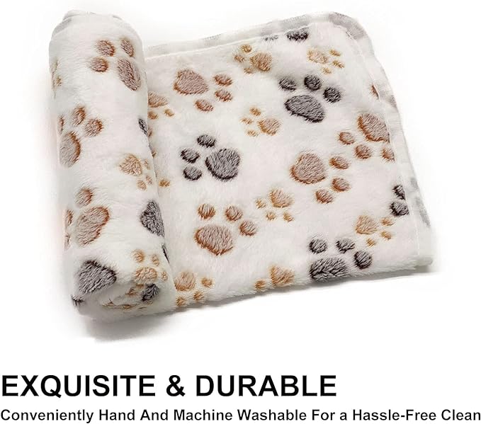 1 Pack 3 Puppy Dog Blankets Super Soft Warm Sleep Mat Fluffy Premium Fleece Pet Blanket Flannel Throw for Dog Puppy Cat Medium(29"x20")