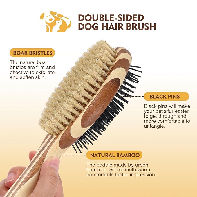 Dog Grooming Brush Kit,Deshedding Dog Brush for Shedding Short Hair Dogs with Pet Nail Clipper and File, Two Sided Pet Brushes for Dogs Removing Dirt & Loose Hair(7PCS) GREEN