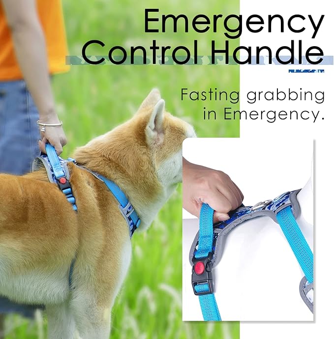 ThinkPet No Pull Harness Breathable Sport Harness with Handle-Dog Harnesses Reflective Adjustable for Medium Large Dogs