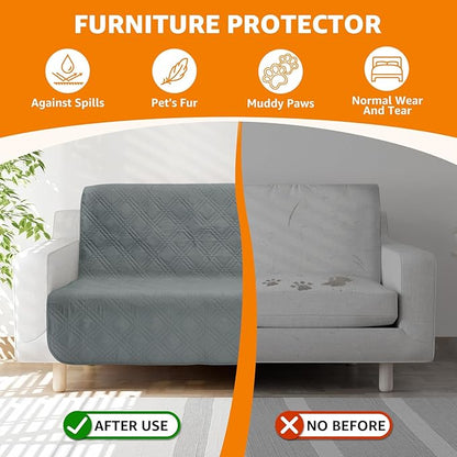 LOOBANI Waterproof Dog Blanket 2 Pack 54X82in, Dark