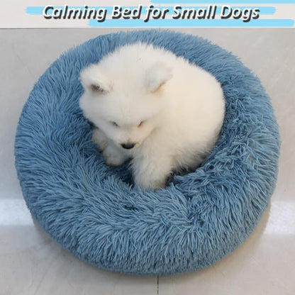 Comfy Calming Dogs Bed for Deep Sleep Small Dogs，19" Round 15 lbs