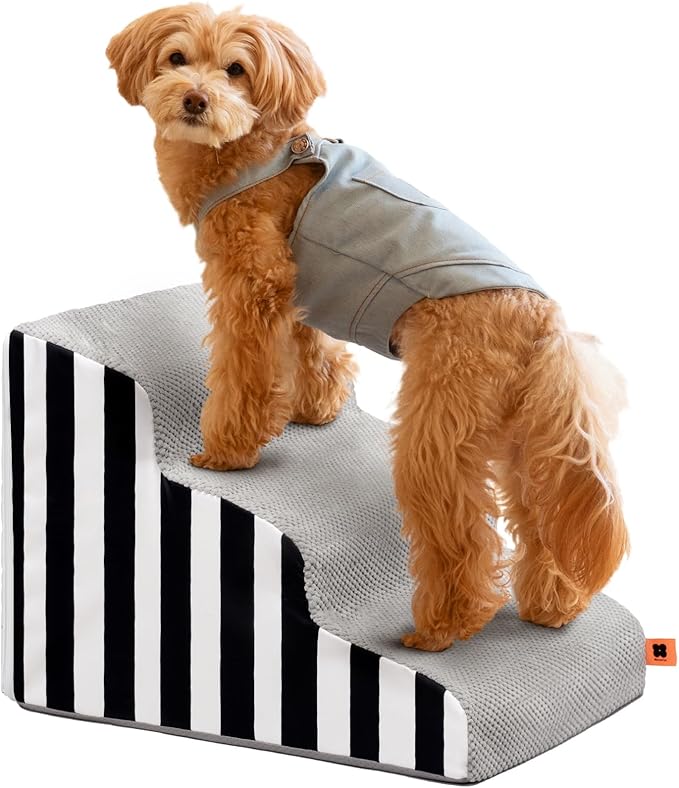 MEWOOFUN Dog Stairs for Small Dogs 3-Tier Dog 50lbs Small