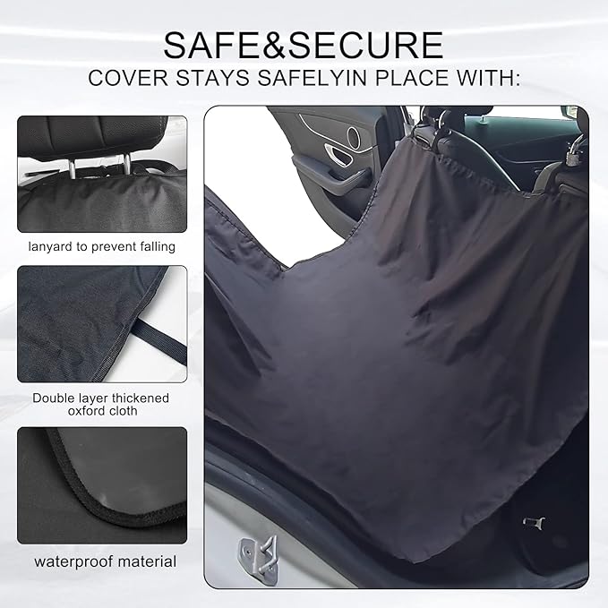 Ajxn Dog Back Seat Cover Protector Waterproof Scratchproof Pack-1 (Black)
