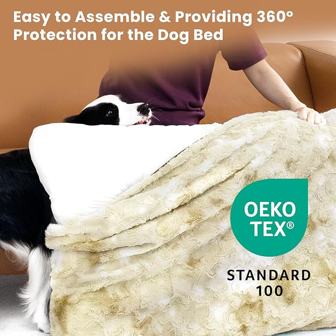 Dog Bed Cover,Dog Bed Removable Washable Cover,Dog Bed Covers Replacement Washable,Waterproof pet Bed Cover Set of 2,Ideal for Large Dog Beds (Cover Set of 2 Only)