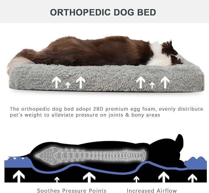 MIHIKK Large Dog Bed 35x22 inch,