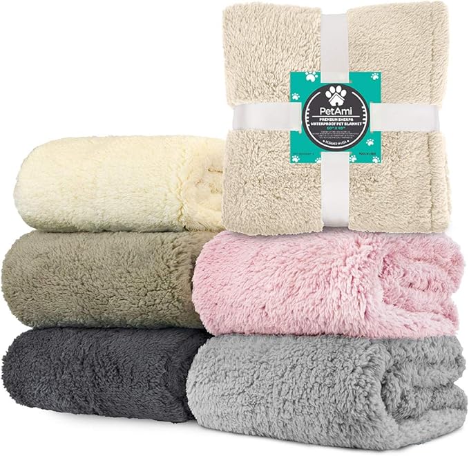 PetAmi Fluffy Waterproof Dog Blanket for Bed Large Dogs 60x80)