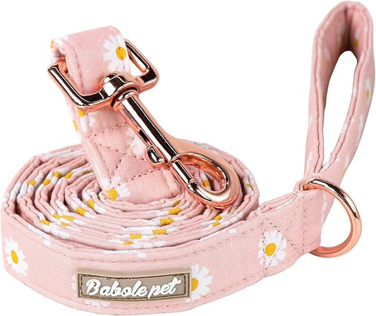Spring Dog Leash Durable Handmade Baby Pink Daisy 120cm