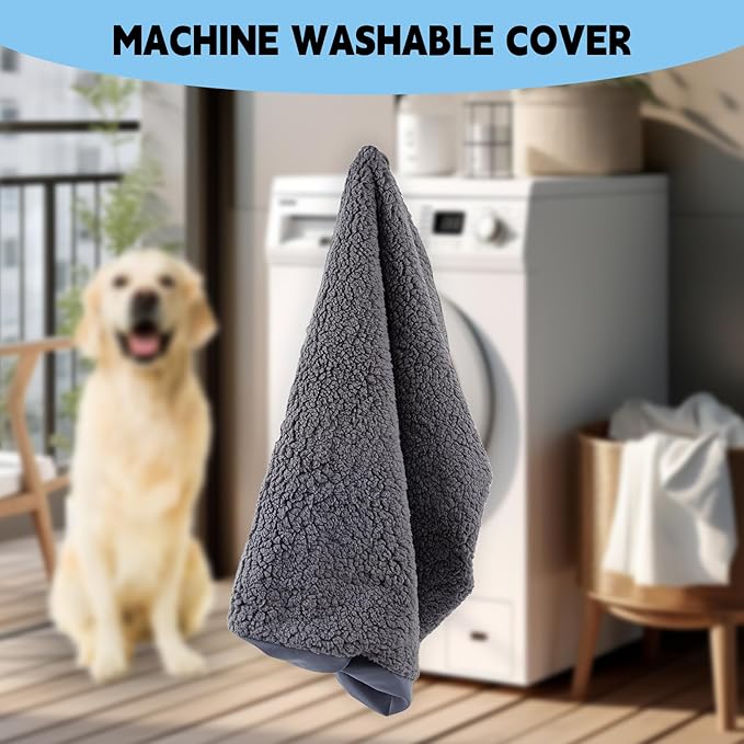 Dog Bed Cover,Dog Beds Covers Replacement Washable,Waterproof Pet Crate Pad Puppy Liner Grey Pillow Cover Sheet Removable Large Proof Soft Plush Kennels Resistan (XL：35 * 44 * 6Inch)