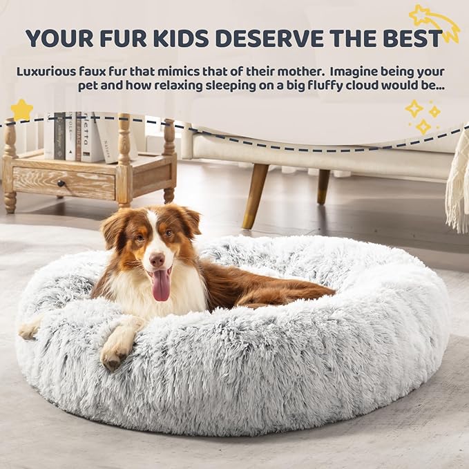 Calming Dog Bed for Medium Large Dogs 31" Gradient