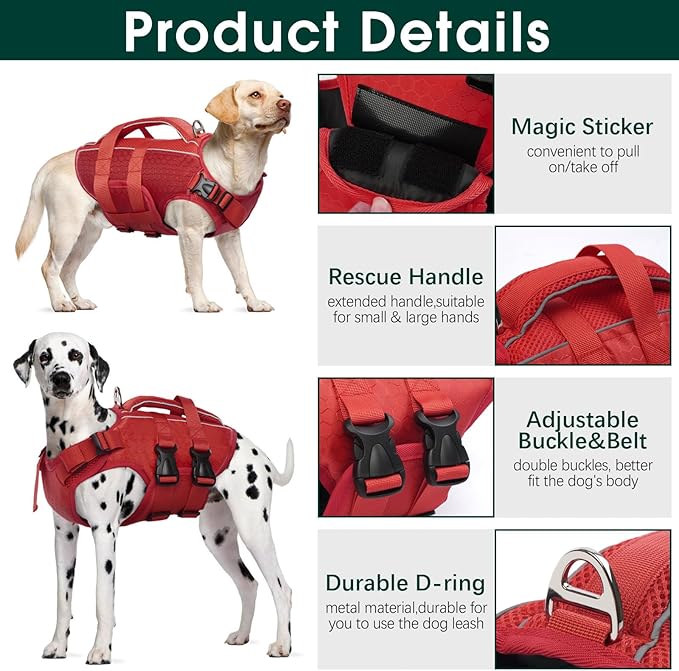 Kuoser Dog Life Jacket High Flotation