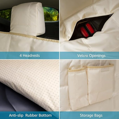 Lassie Dog Car Hammock for 2020-2024 Tesla Model Y/2018-2024 Model 3 4 Headrests, 100% Waterproof