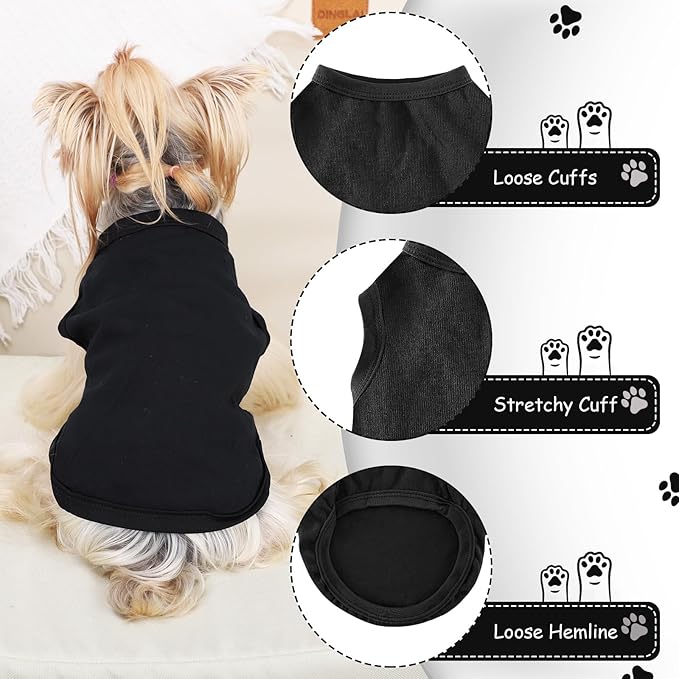 Dog Shirt Vest Clothes for Small Dogs Boy Girl Summer Solid Stretchy Puppy T-Shirts Soft Cool Breathable Lightweight Dog Sweatshirt Pet Cat Outfit