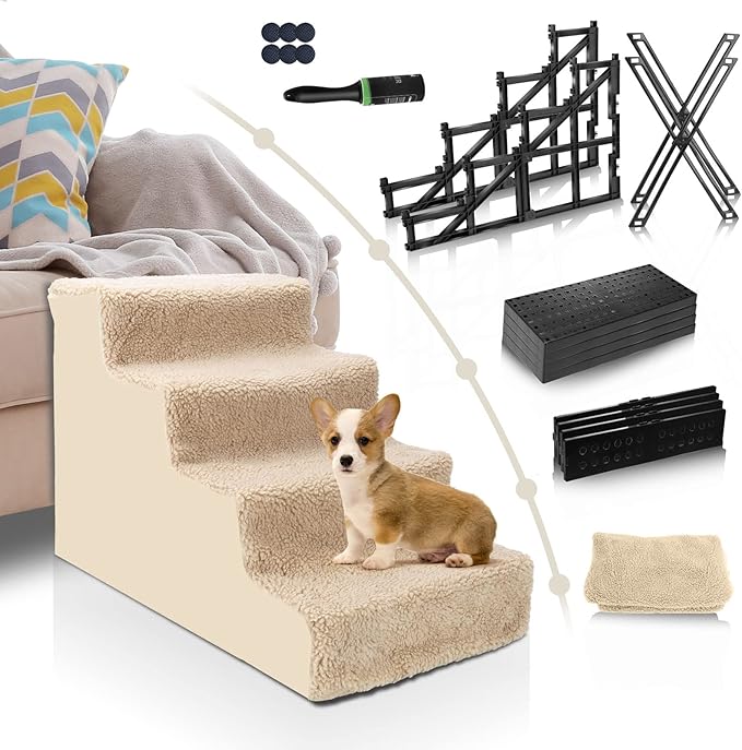 Topmart Dog Stairs&Steps for Small Dogs & Cats 4 Tiers
