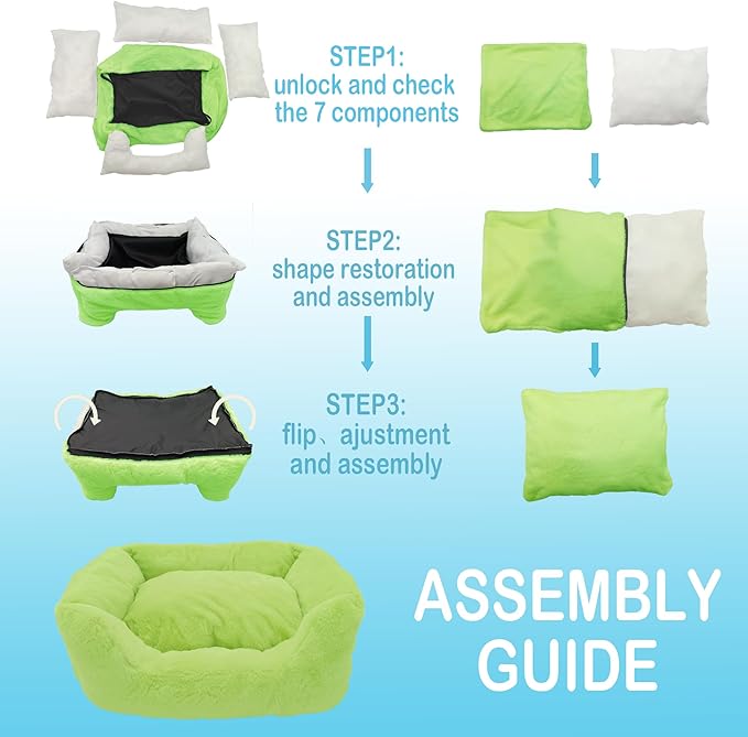 Dog Beds for Small Dogs (Gerrn,27inch)