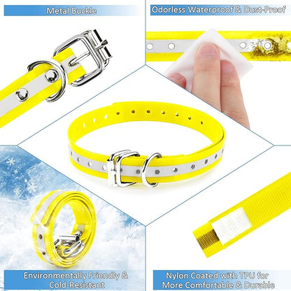 Replacement Collar Strap 3/4',Reflective,Adjustable,Metal Buckled,Waterproof Pack2)