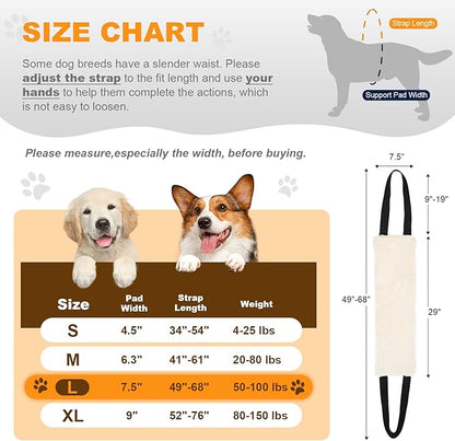 Adjustable Dog Lift Harness Dog Sling for Large Dogs Hind Leg Support Soft Lift Support and Rehab Harness for Weak Rear Legs, Helps Senior, Injured, Disabled and After ACL Surgery Dogs Large