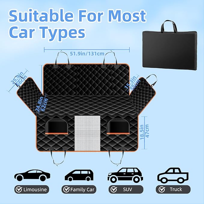 TECTINTER Back Seat Extender for Dogs-Large Space 400lbs