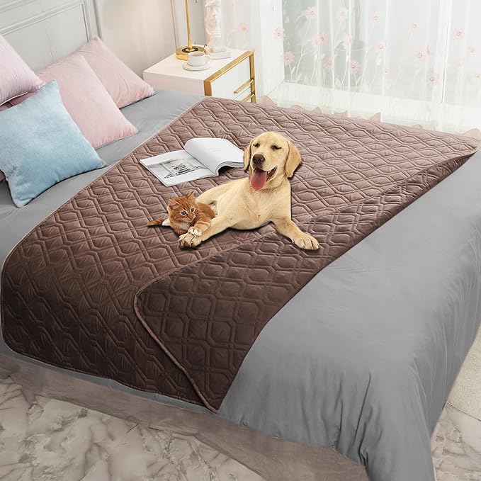 Ameritex Waterproof Blanket Reversible Dog Bed Cover Pet Blanket for Furniture Bed Couch Sofa