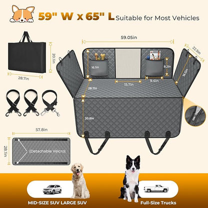 Dog Car Seat Cover +40% Space, 400 lb