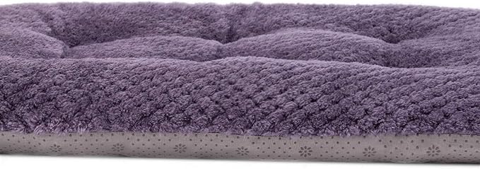 WONDER MIRACLE Fuzzy Deluxe Pet Beds, Super Plush Dog or Cat Beds Ideal for Dog Crates, Machine Wash & Dryer Friendly (15" x 23", S-Grape Purple)