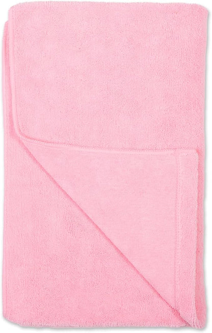 Bone Dry Pet Grooming Towel Collection Absorbent Microfiber X-Large, 41x23.5", Embroidered Pink